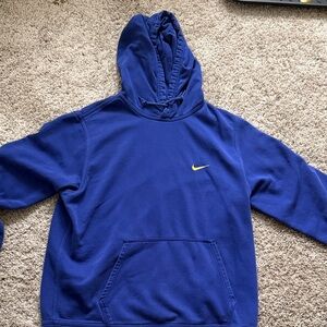 Nike Blue Hoodie with Yellow Logo